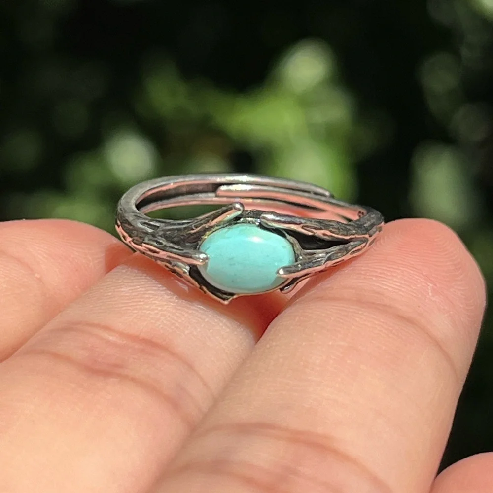 Sterling silver‎ 925 stamped adjustable turquoise ring